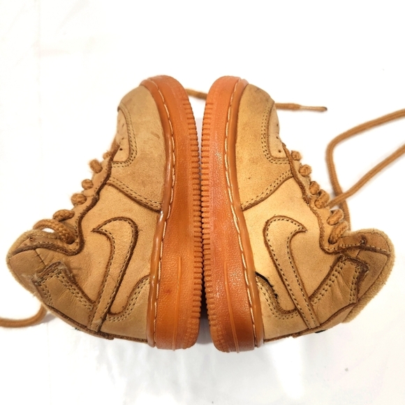 Nike Air Force 1 High‎ Top Camel Brown Nobuck Baby Size 5C  Lace Up - Picture 6 of 8